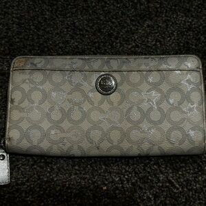 Coach Silver Patterned Wallet